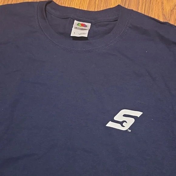 Vintage 90s Snap-On Tools T-Shirt Navy Blue Men’s Large Fruit of the Loom D67 - Picture 6 of 6